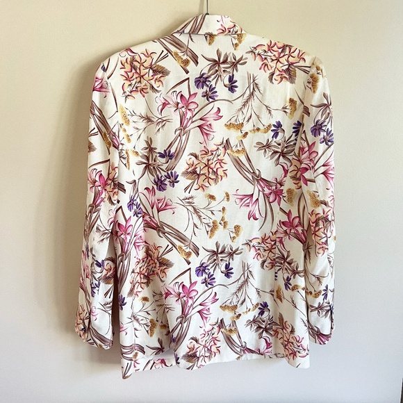 SOLD Talbots Floral 100% Linen Blazer - Picture 6 of 6
